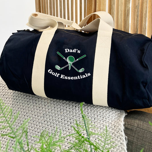 Personalised Golf Essentials Barrel Bag