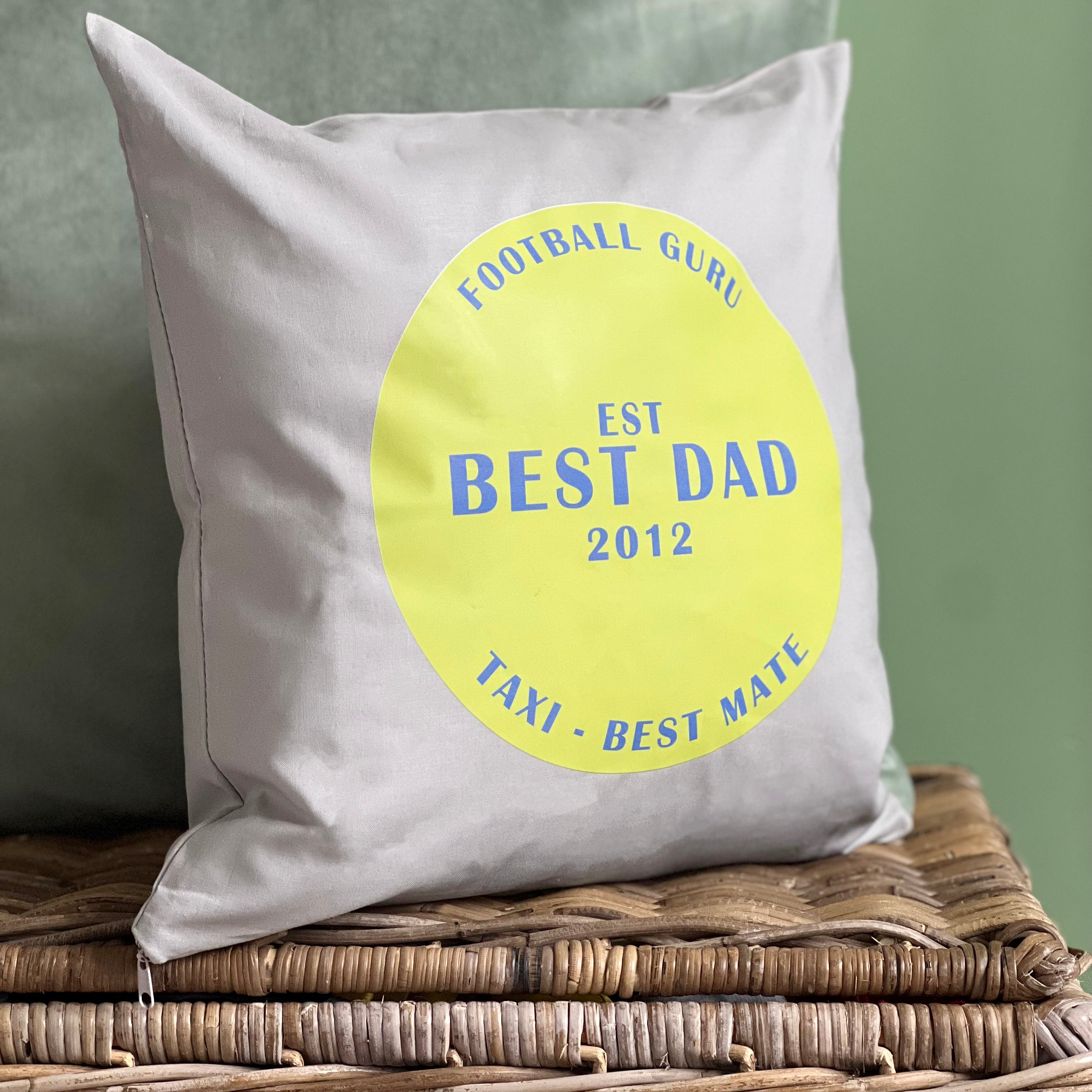 Personalised 2024 dad cushion