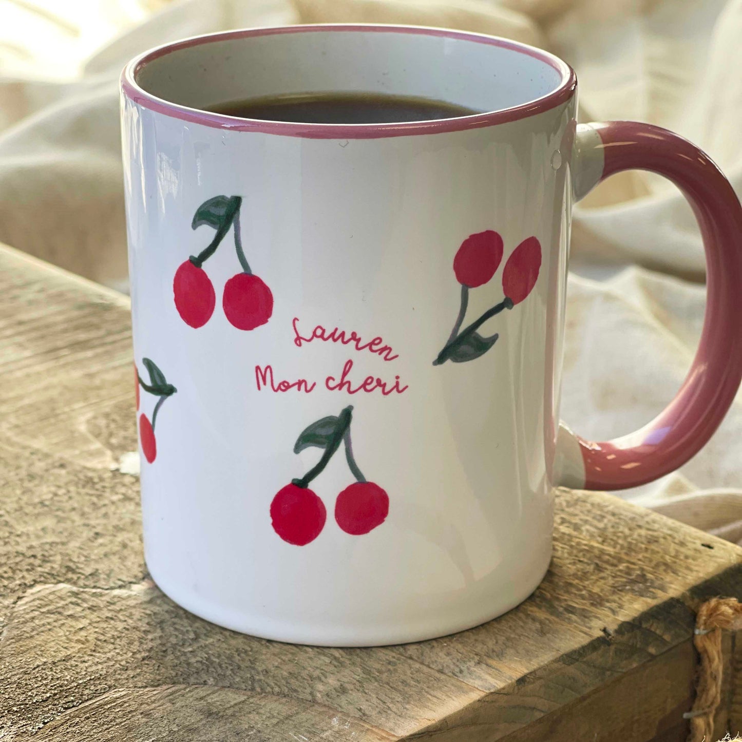 Mon Cheri Cherry Print Mug