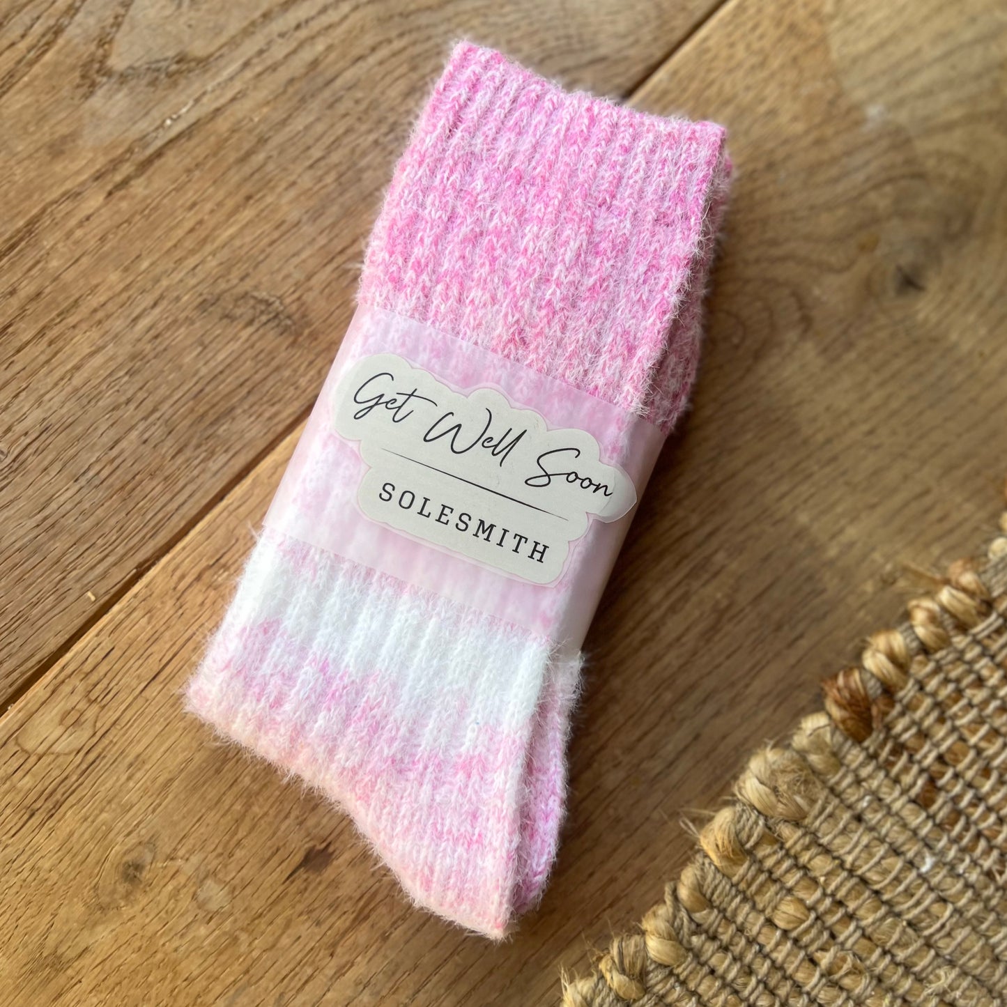 Get Well Soon Pink Snuggle Socks – Solesmith