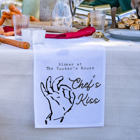 Personalised Chef's Kiss Table Runner