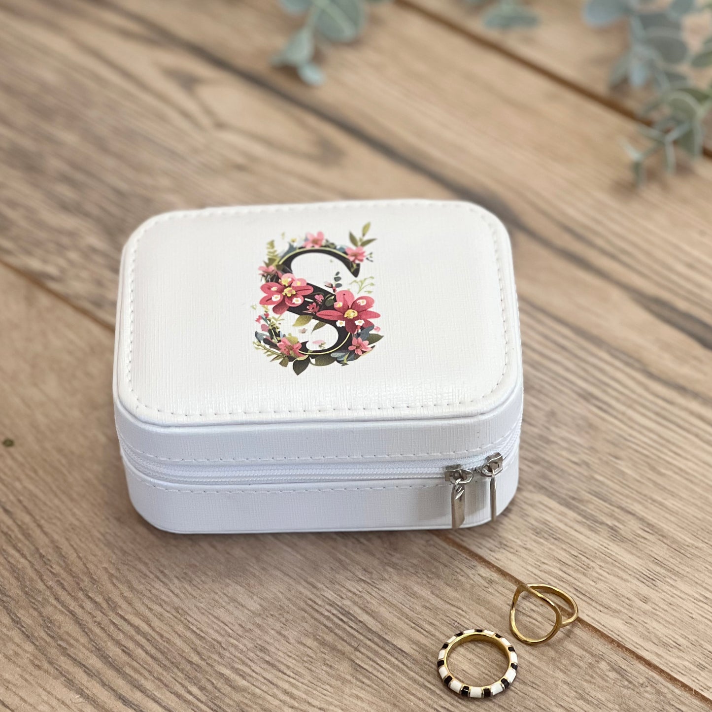 Floral Initial Jewellery Box
