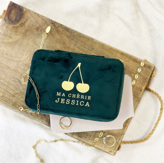 Ma Cherie Personalised Velvet Travel Jewellery Case