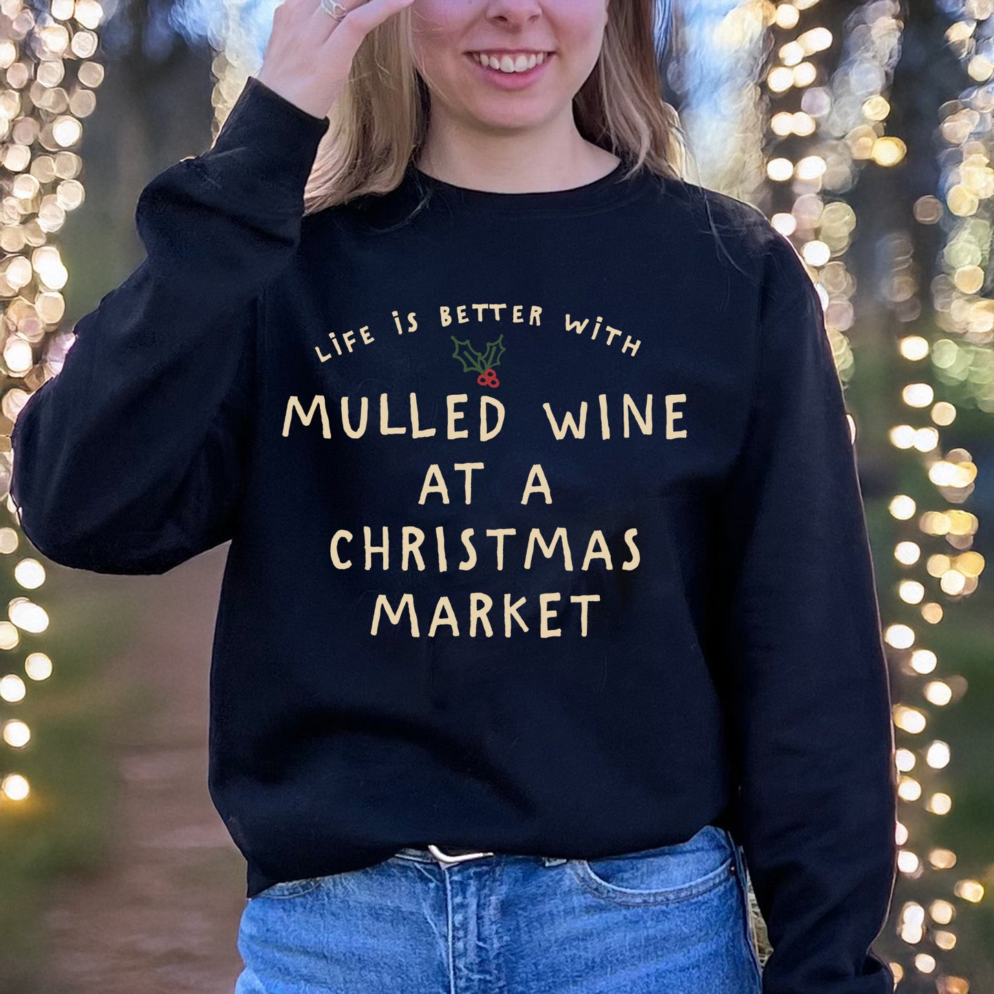 Life is better at christmas personalised jumper