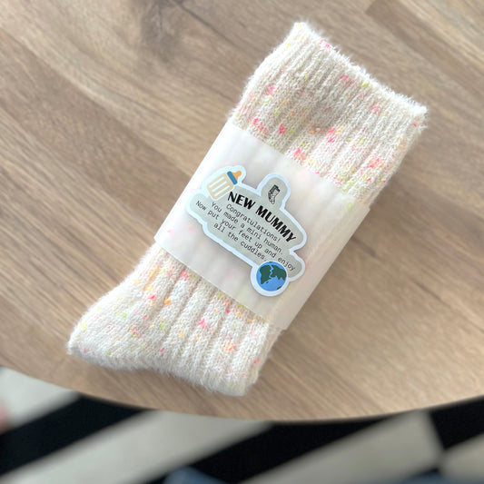 Mummy To Be Wrapped Neon Fleck Gift Socks