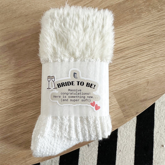 Bride To Be Wrapped Cosy Cuff White Gift Socks