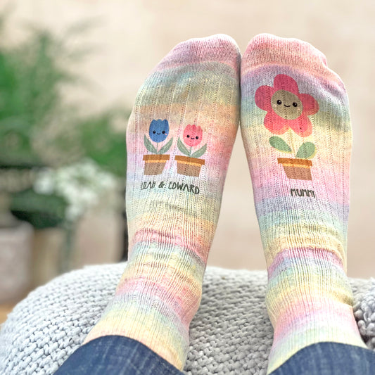 Mummy Rainbow Flowerpot Snug Socks