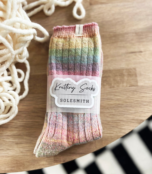 Wrapped Rainbow Knitting Gift Socks