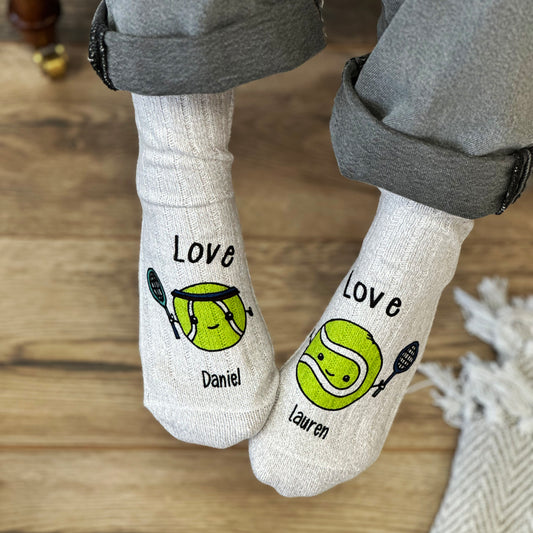 Love Personalised Tennis Snug Socks