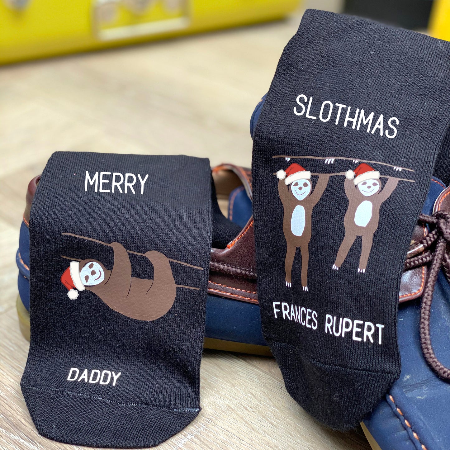 Personalised Christmas Sloth Socks