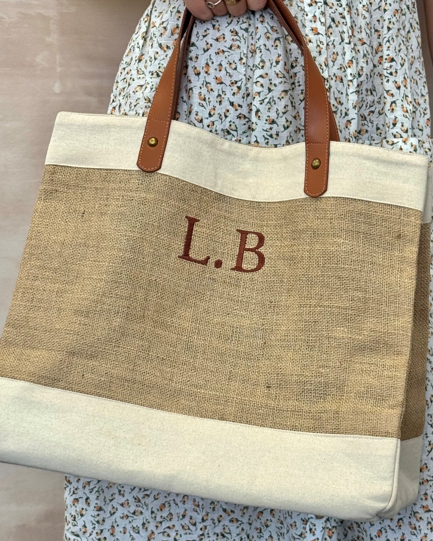 Personalised Natural Jute Tote Bag