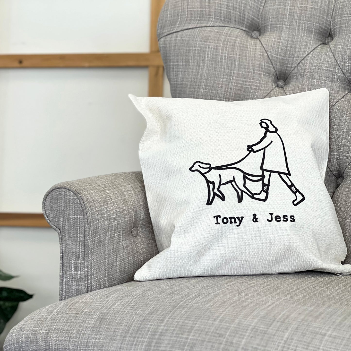 Dog And Owner Personalised Cushion