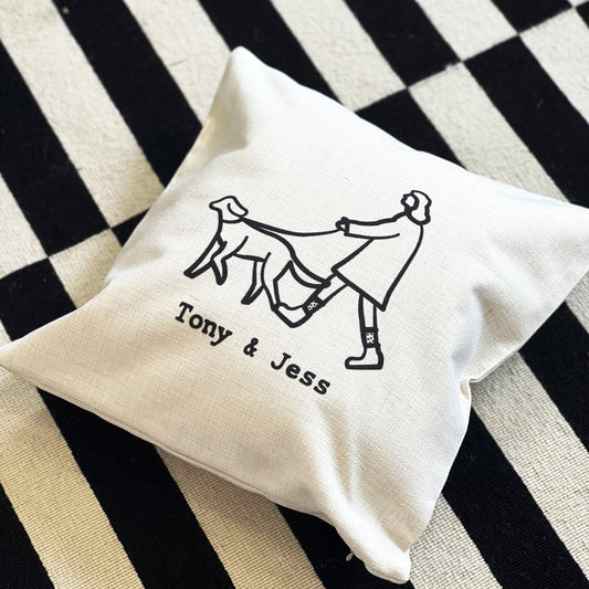 Dog And Owner Personalised Cushion