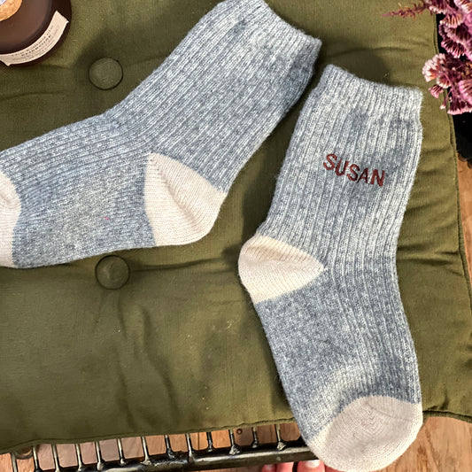 Embroidered Women's Boot Socks