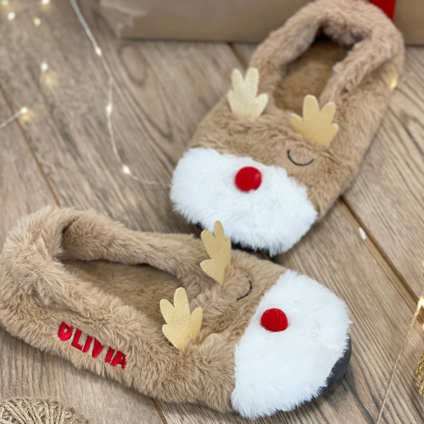Microwavable Reindeer Slippers