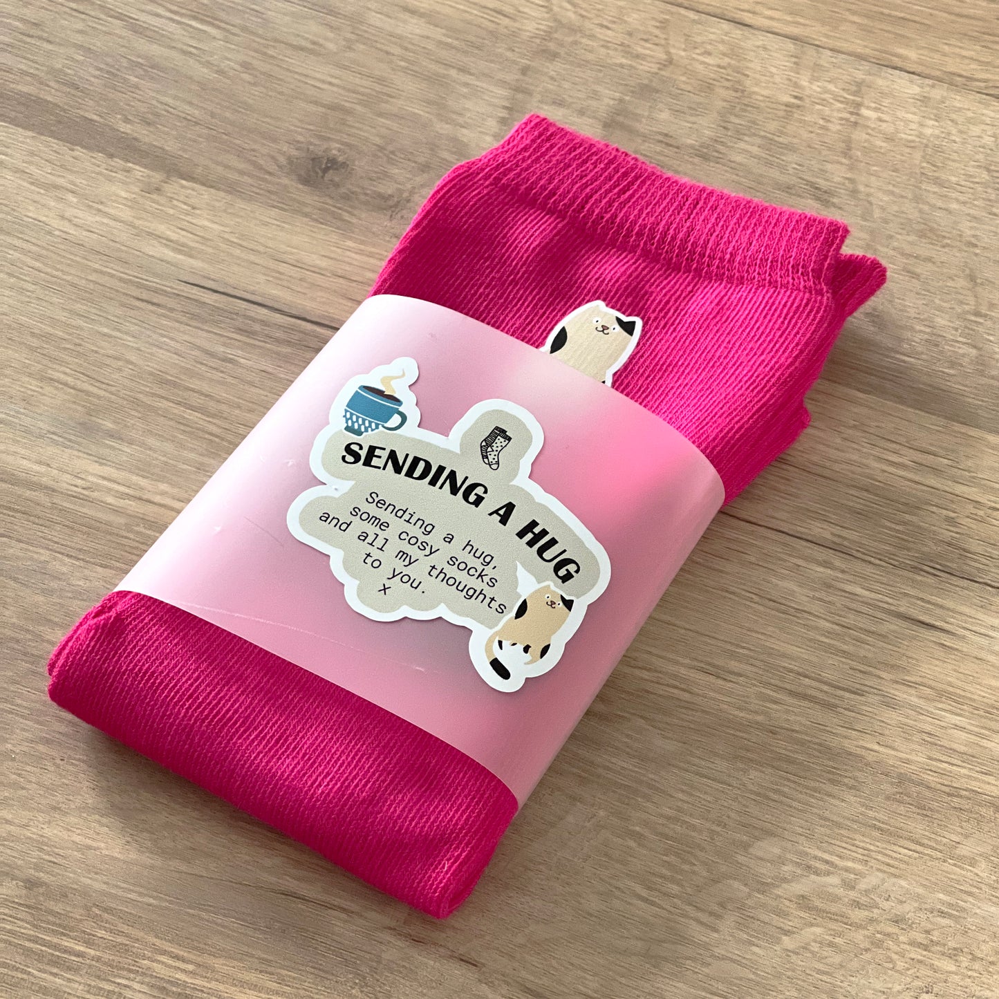 Thinking Of You Wrapped Pink Cotton Gift Socks