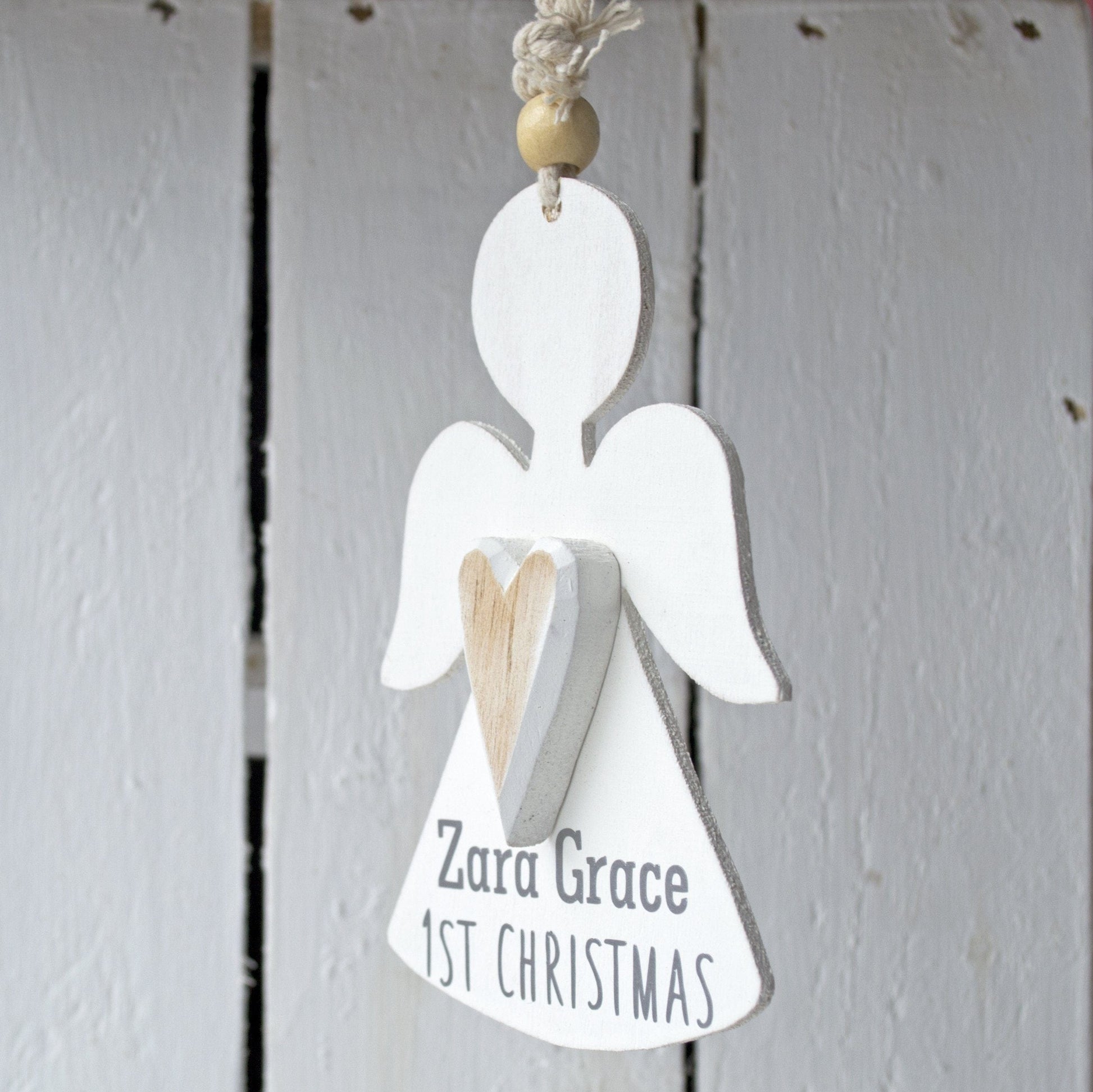 Personalised First Christmas Angel Decoration., Bauble, - ALPHS 