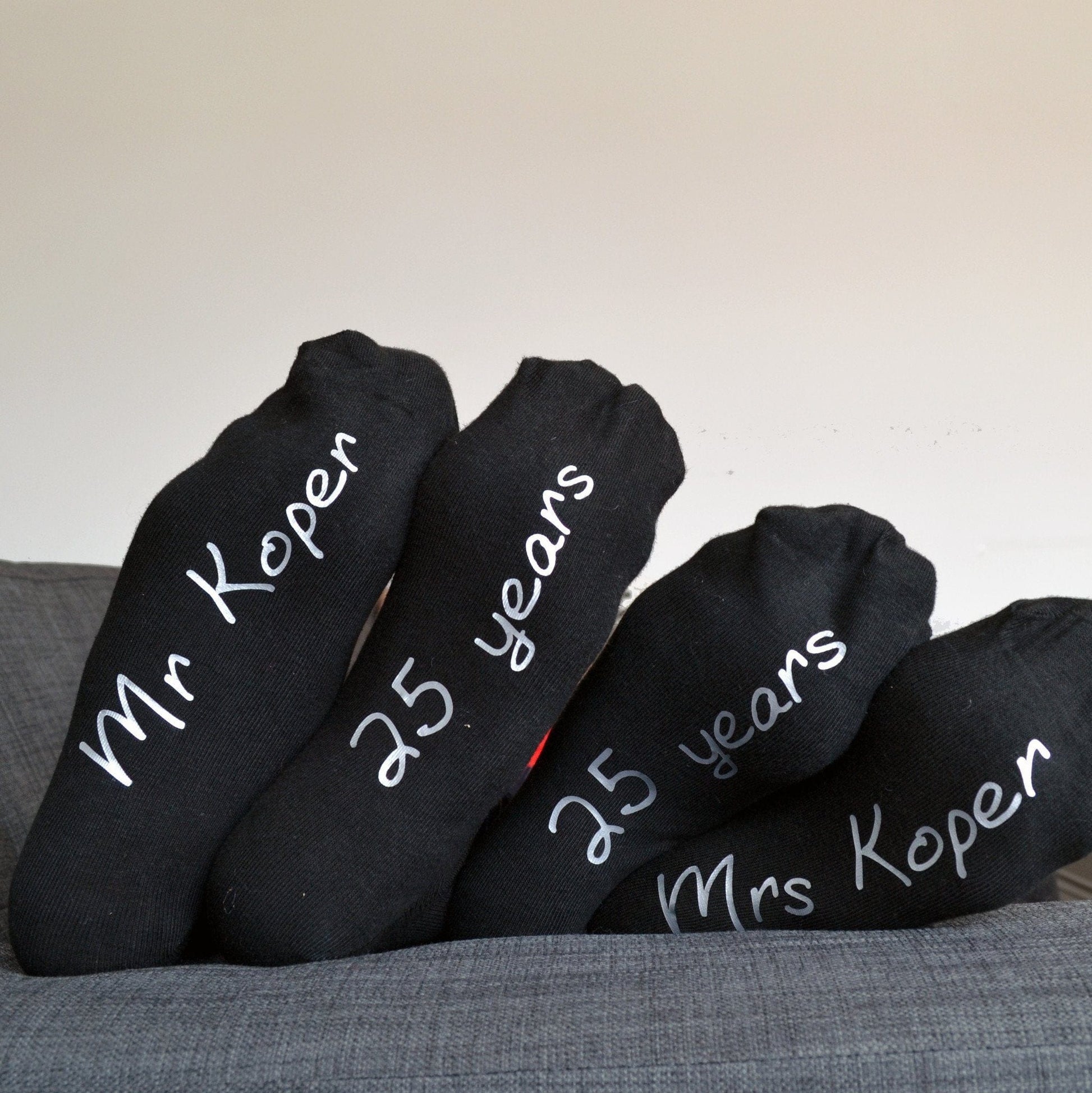 His and Hers Personalised Anniversary Socks, Socks, - ALPHS 