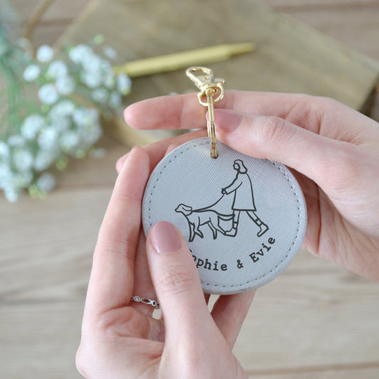 Dog And Owner Personalised Keyring