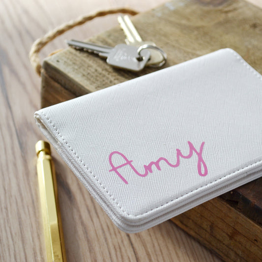 Personalised Pink Name Passport Holder