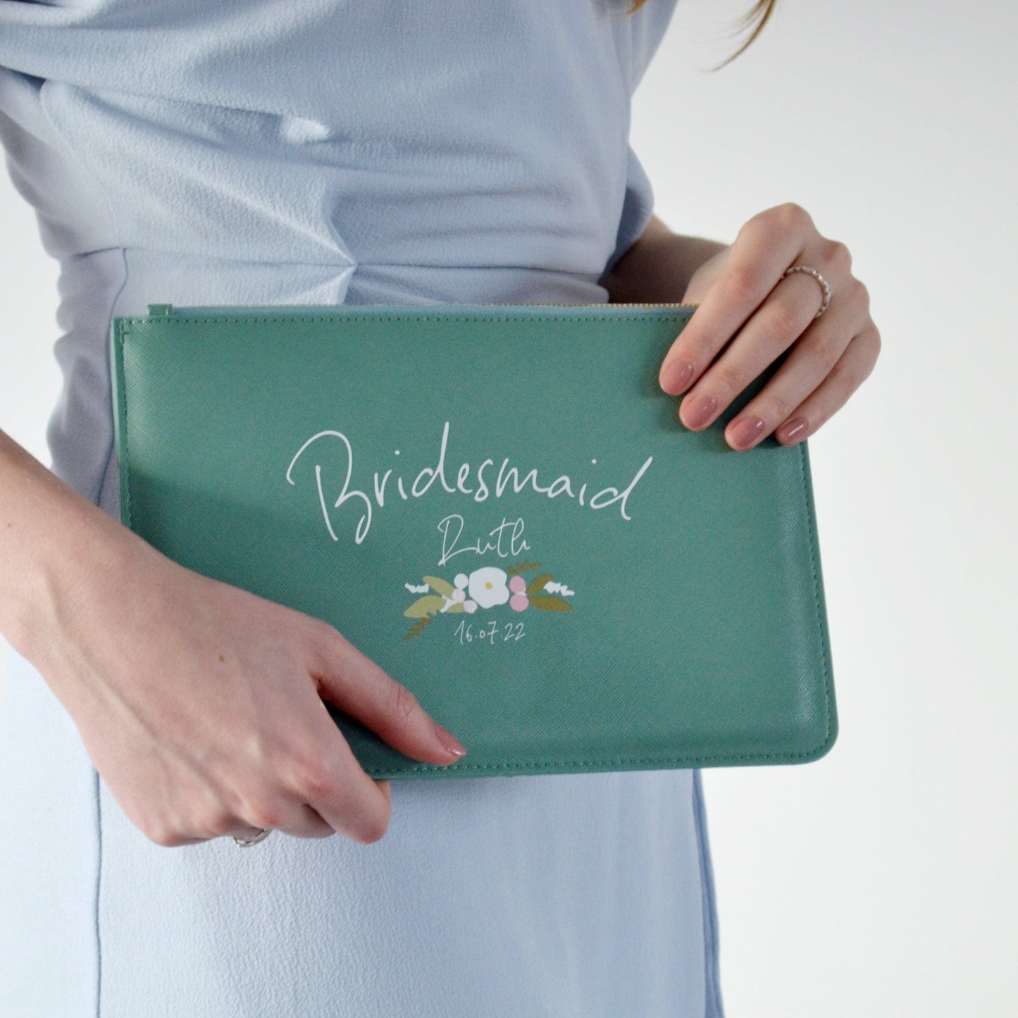 Personalised Bridesmaid Gift Clutch Bag