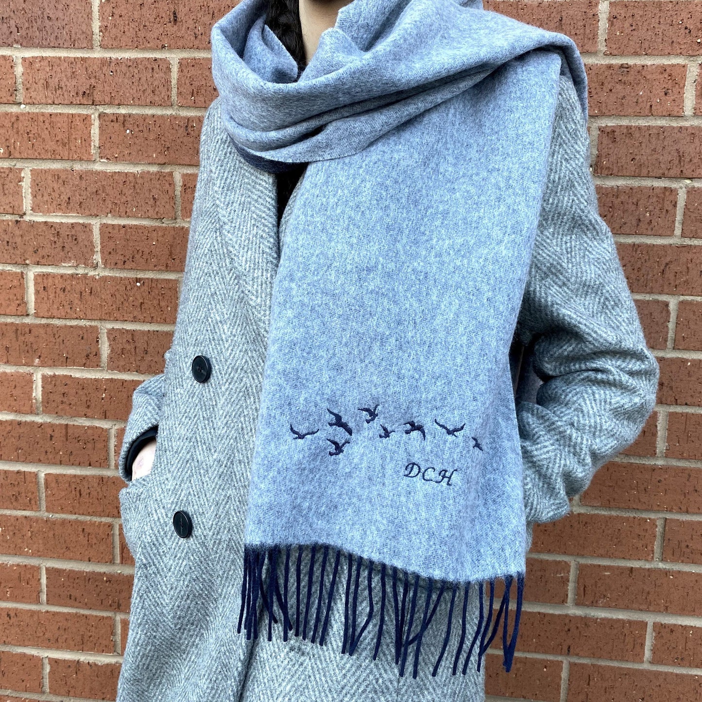 Personalised Cashmere Bird Scarf