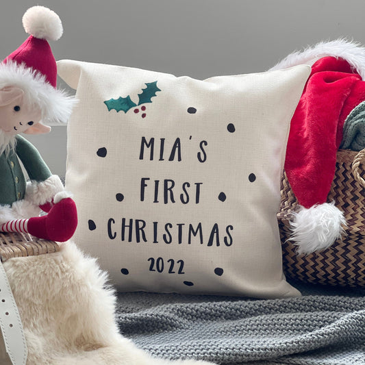 First Christmas Personalised Cushion