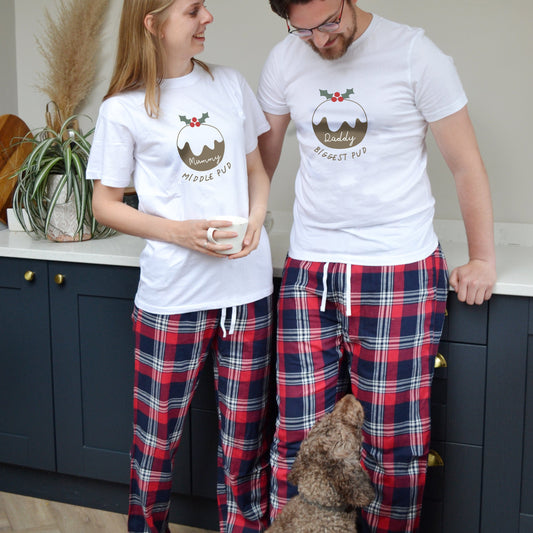 Family Christmas Pudding Personalised Pyjamas