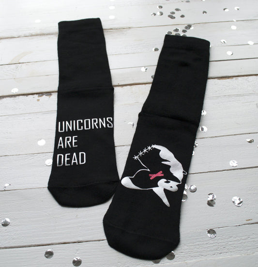Dead Unicorn Halloween Socks, Socks, - ALPHS 