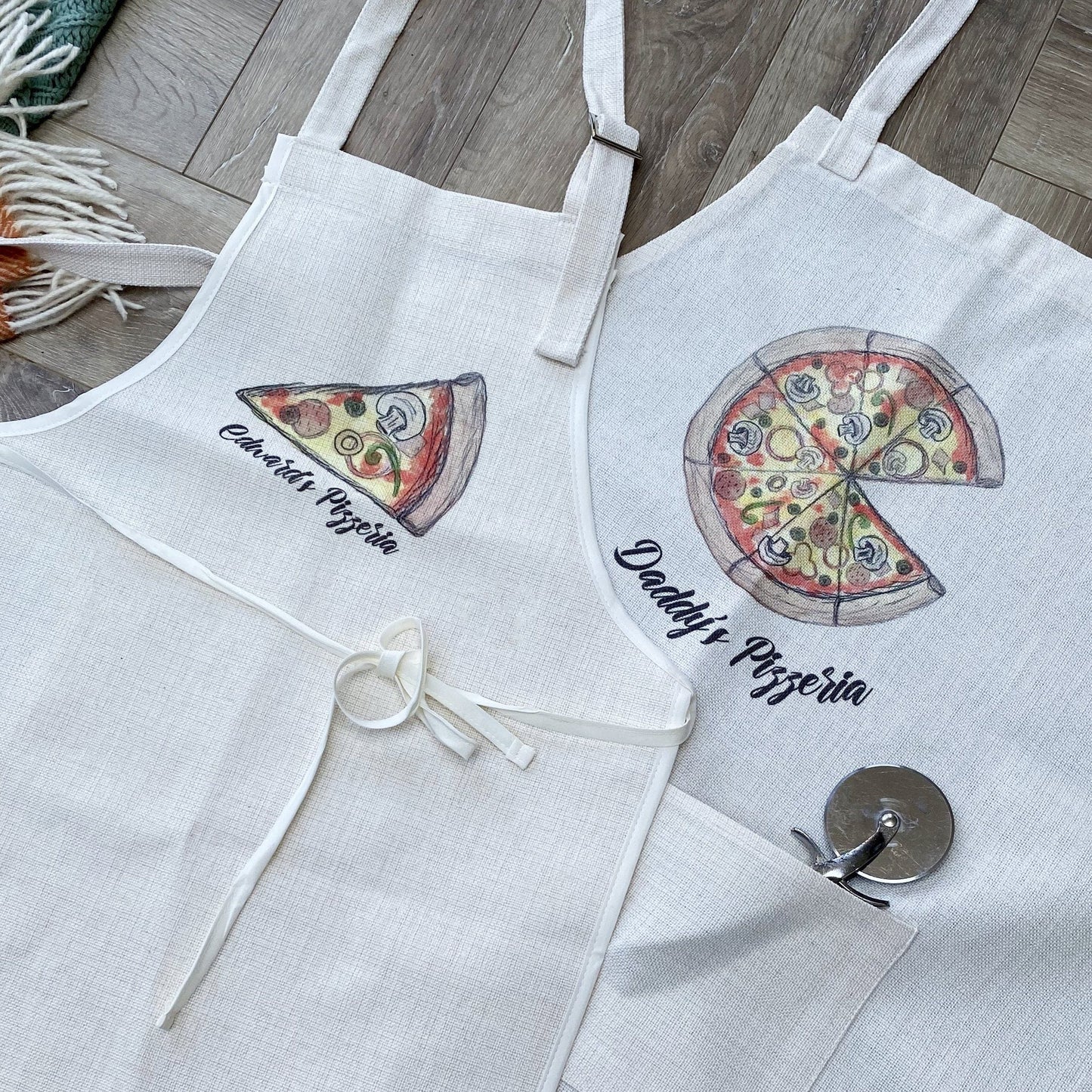 Daddy and Me Pizza Aprons
