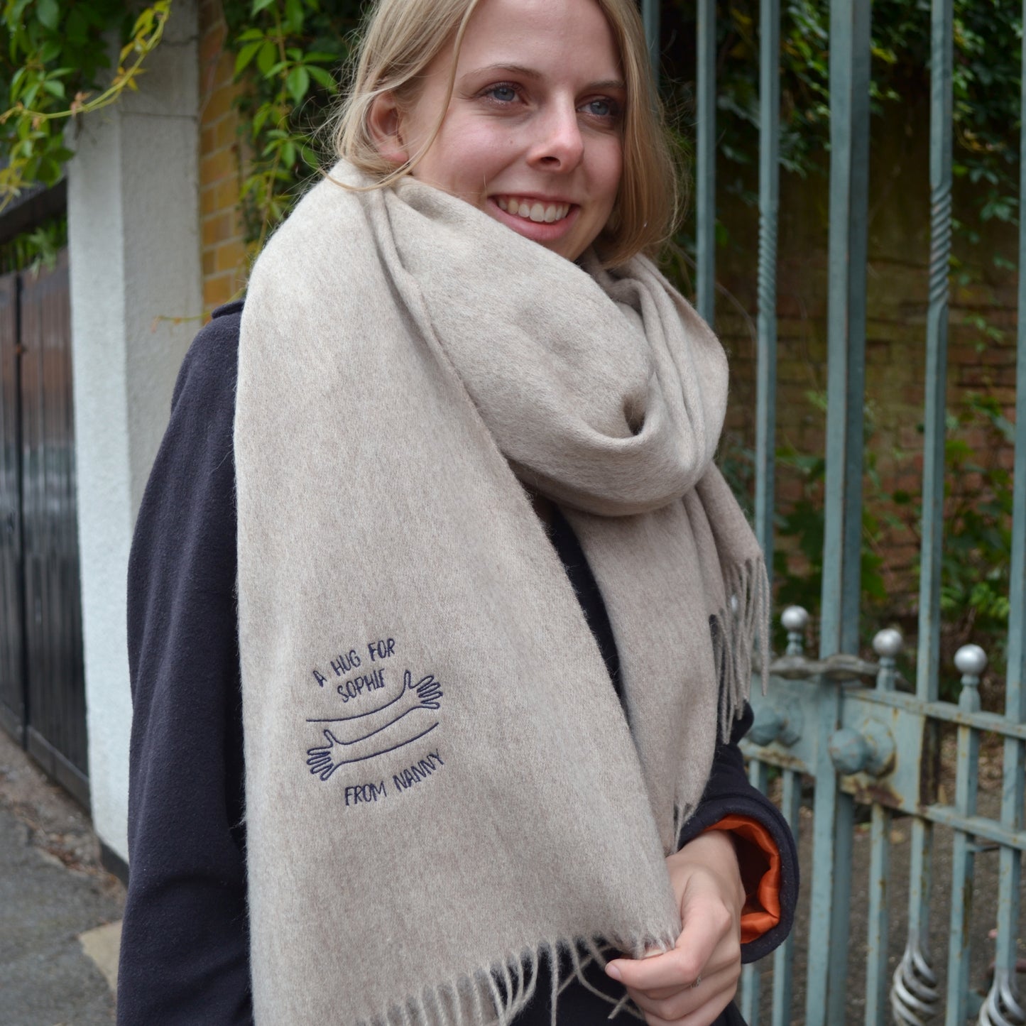 Lambswool A Hug For Personalised Blanket Scarf