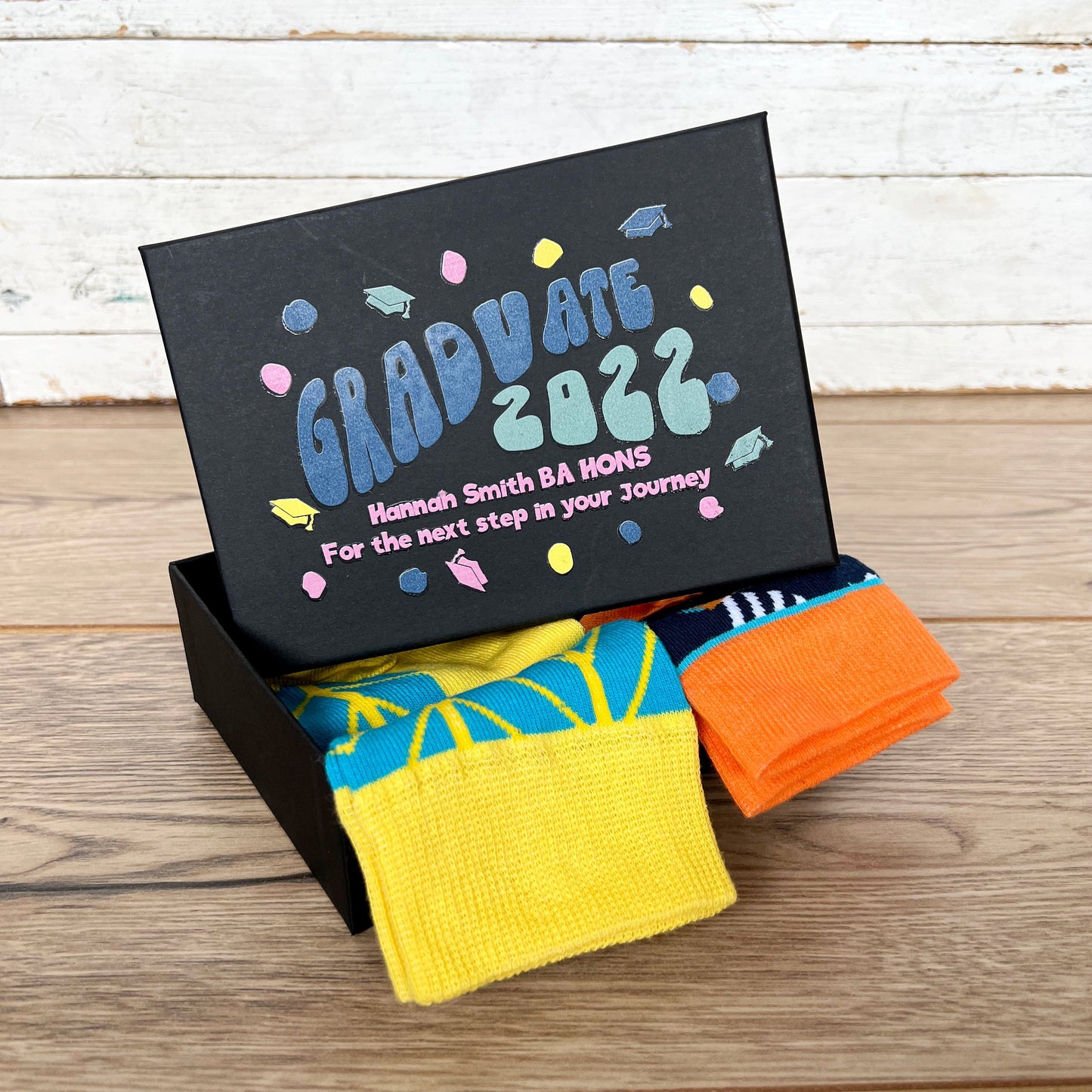 Personalised Graduation Socks In A Box Gift Set