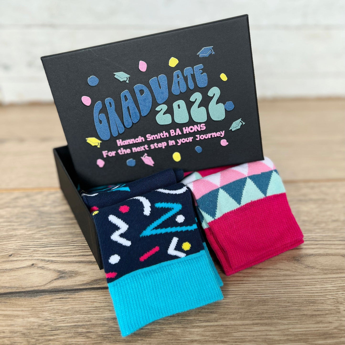 Personalised Graduation Socks In A Box Gift Set