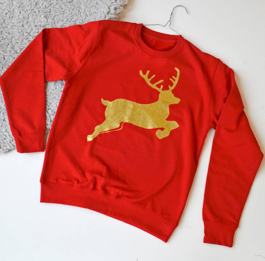 Glitter Reindeer Christmas Jumper, Jumper, Christmas, - ALPHS 