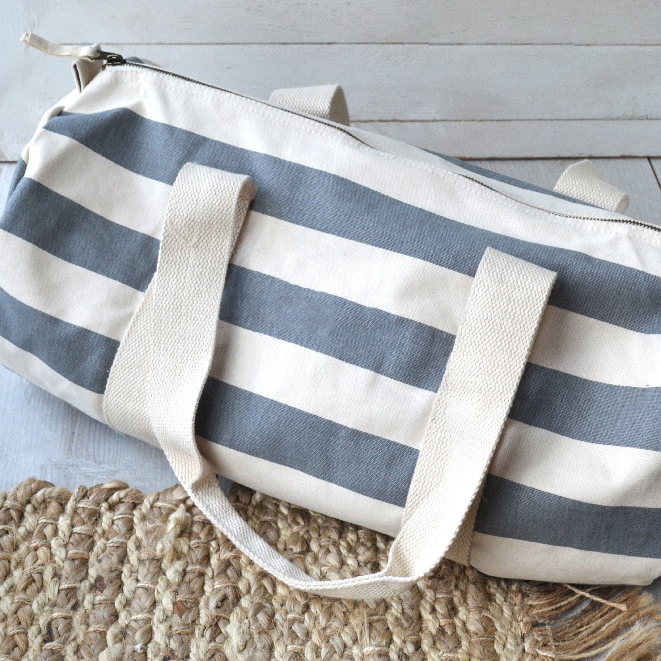 Striped hot sale weekender bag