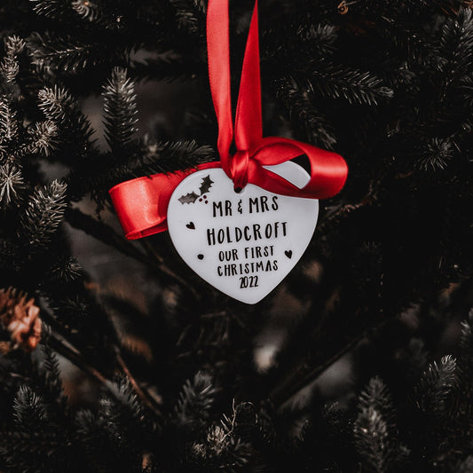 First Married Christmas Personalised Decoration