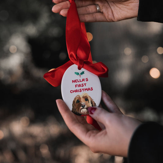 Dog's First Christmas Personalised Decoration