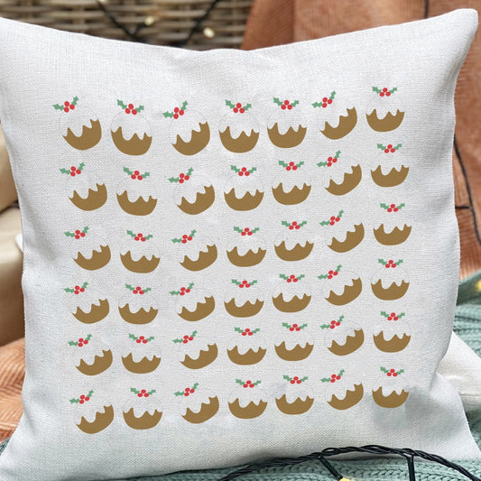 Hidden Message Christmas Pudding Pattern Cushion