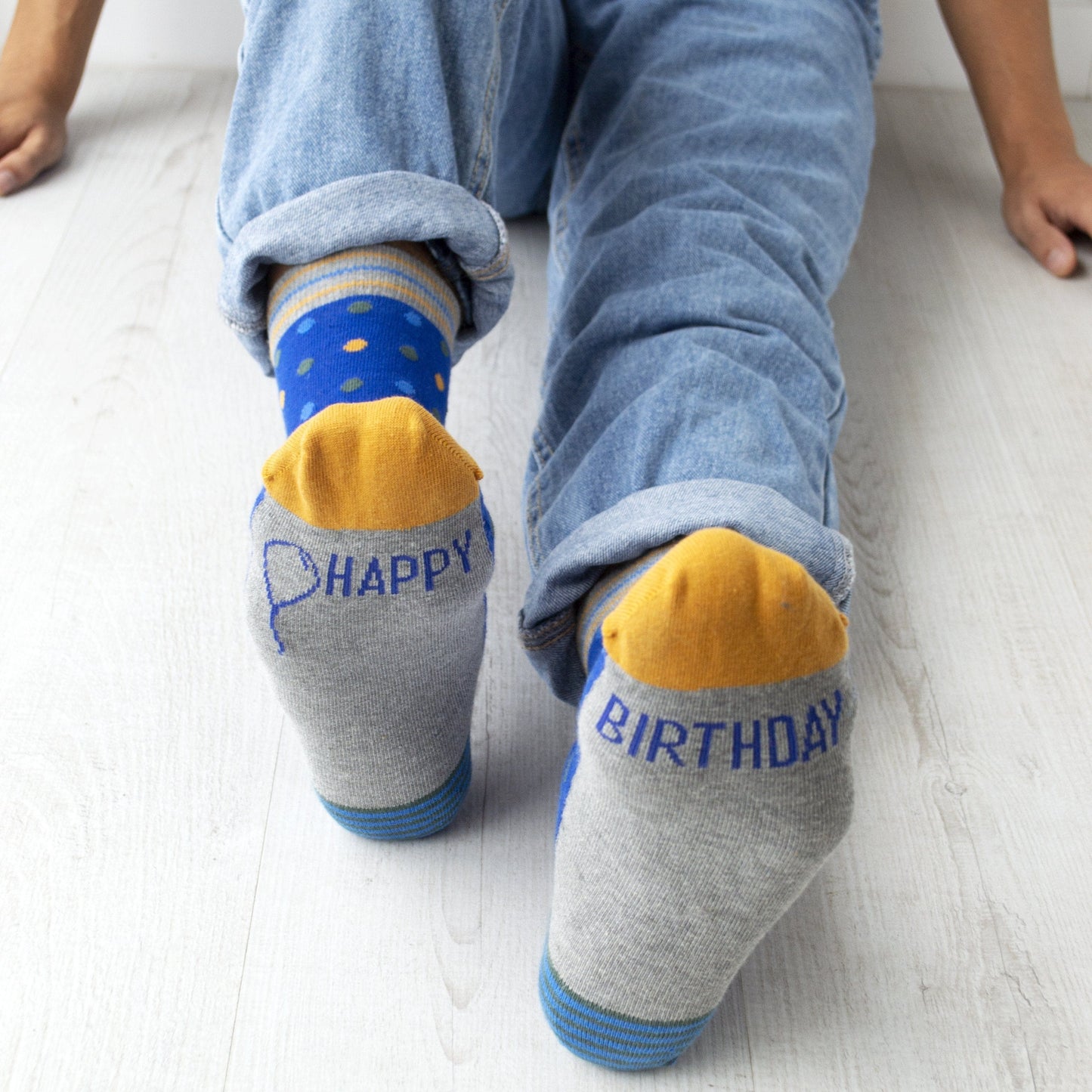 Men's Happy Birthday Patterned Slogan Socks, Socks, - ALPHS 