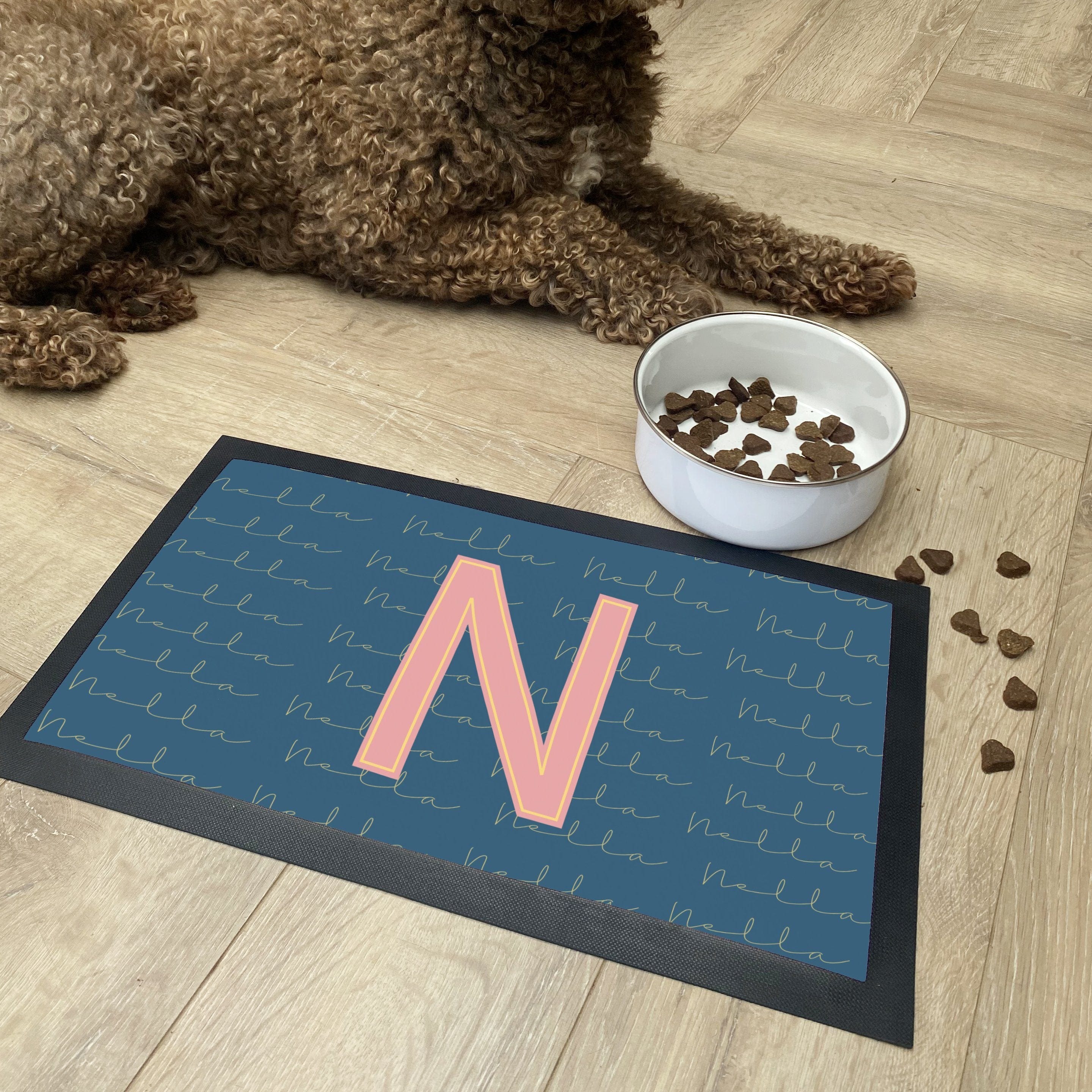 Personalised Initials Pet Bowl Mat