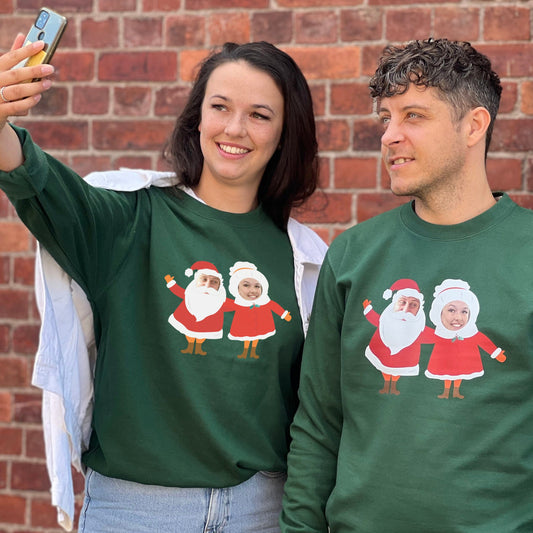 Mr And Mrs Claus Personalised Photo Jumper