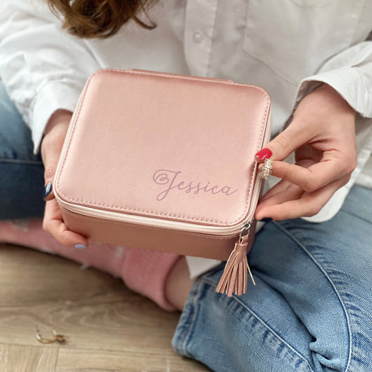 Rose Gold Personalised Jewellery Box