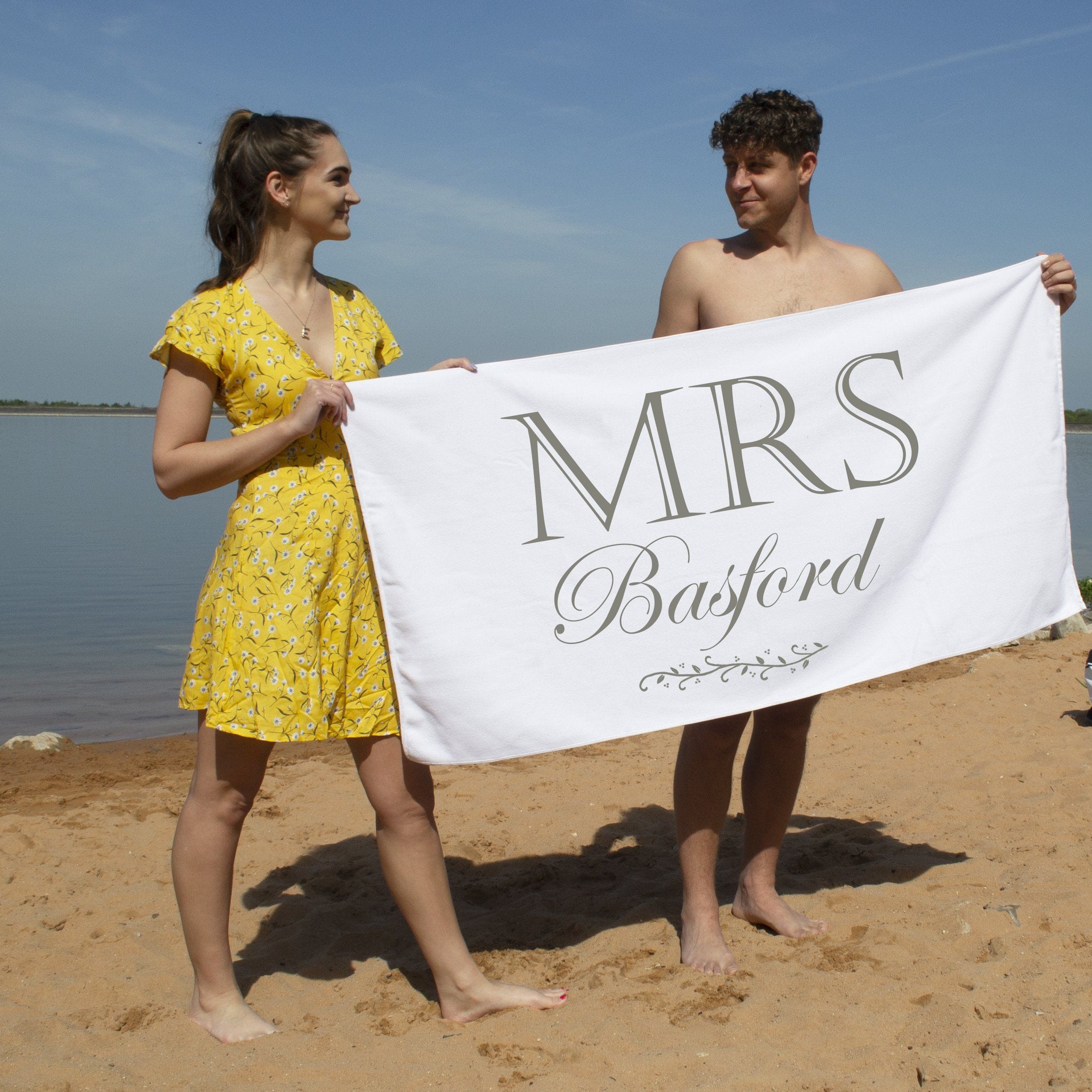 Mr & mrs beach towels sale