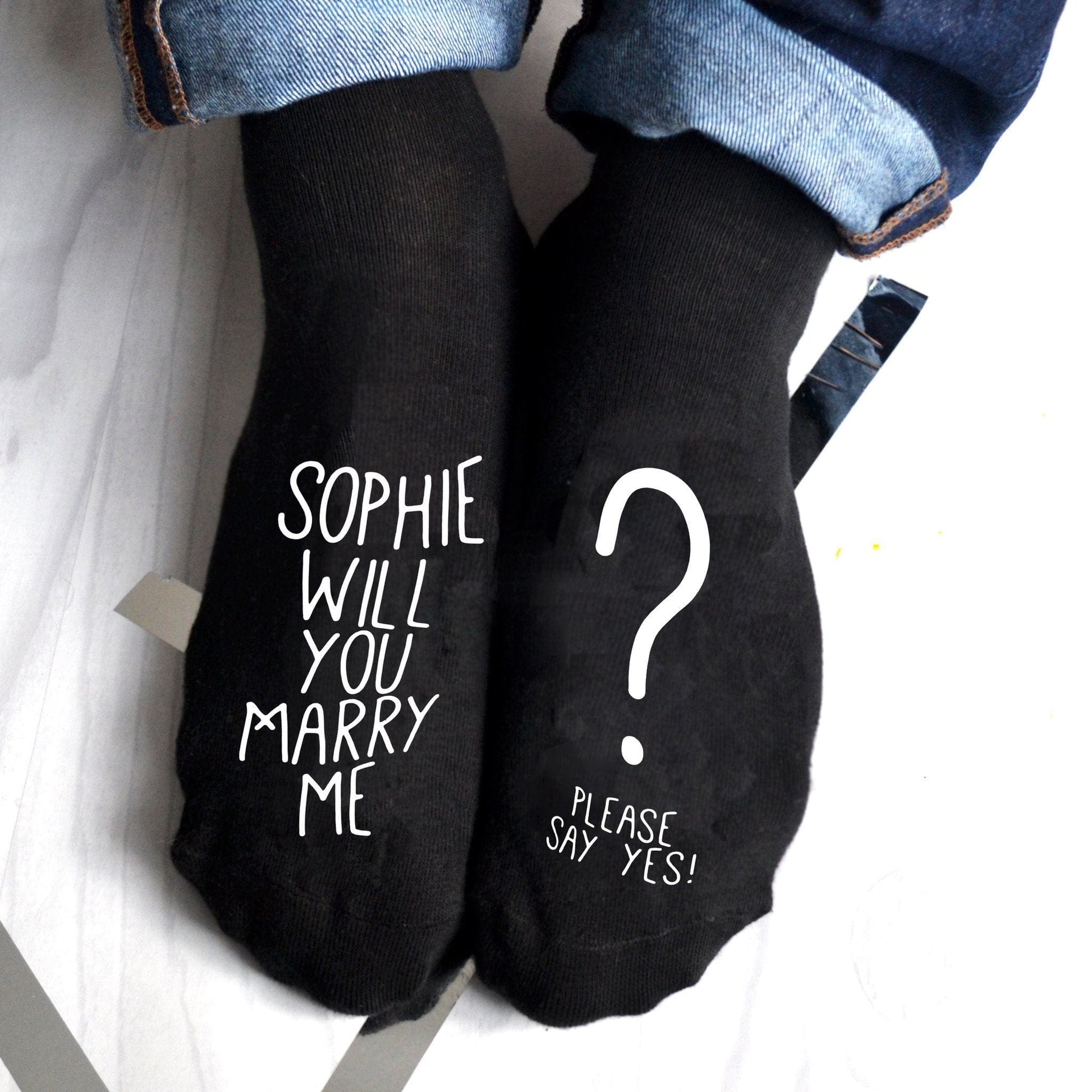 Will you Marry Me? Personalised proposal socks, Socks, - ALPHS 