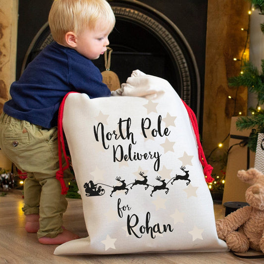 North Pole Delivery Personalised Christmas Sack