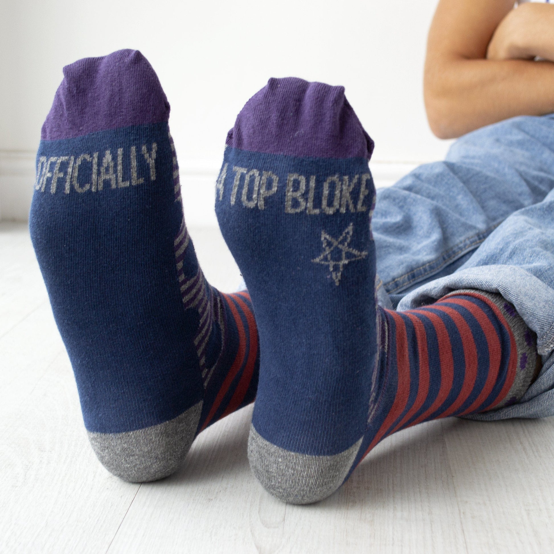 Top Bloke Patterned Slogan Socks, Socks, - ALPHS 