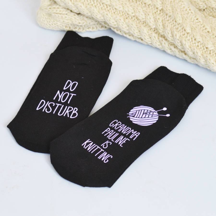 Do Not Disturb, Personalised Knitting Socks, , - ALPHS 