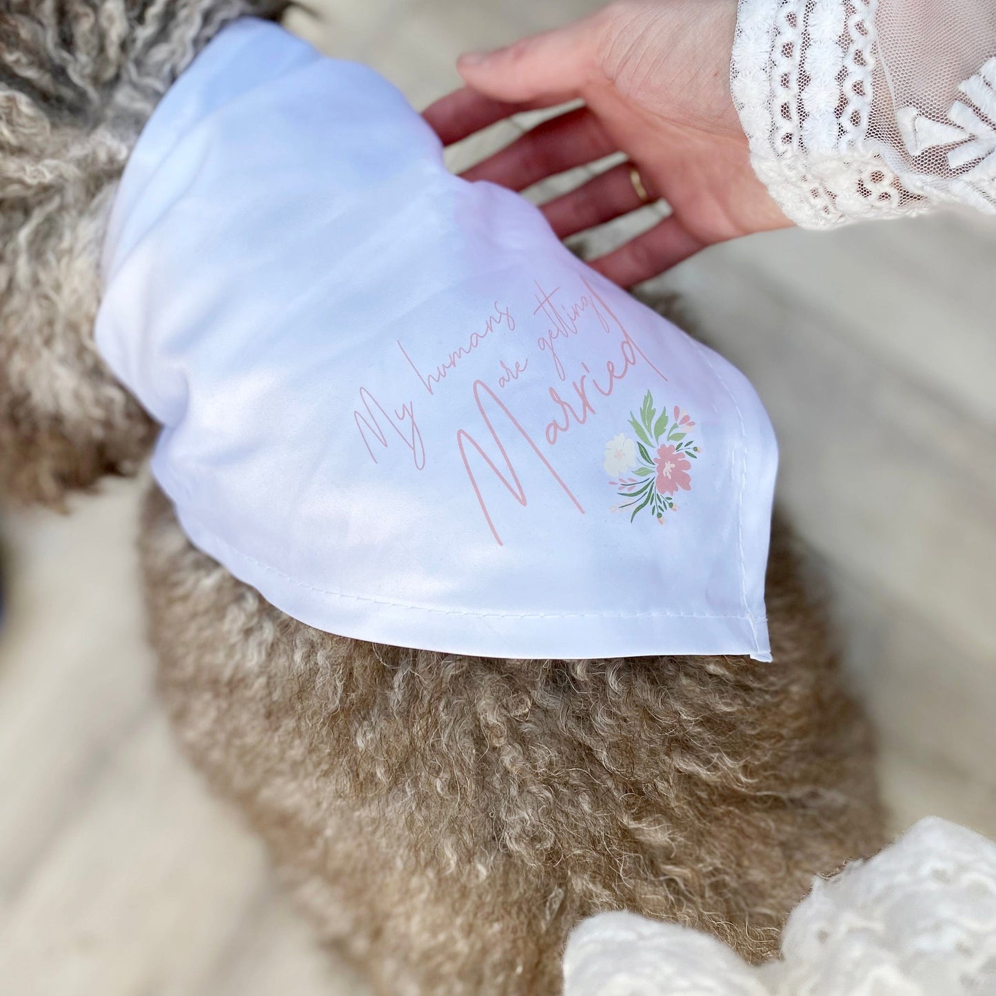 Personalised Owners Wedding Dog Bandana