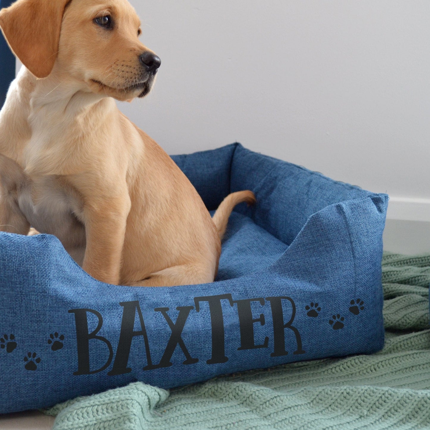 Personalised Paw Print Dog Bed