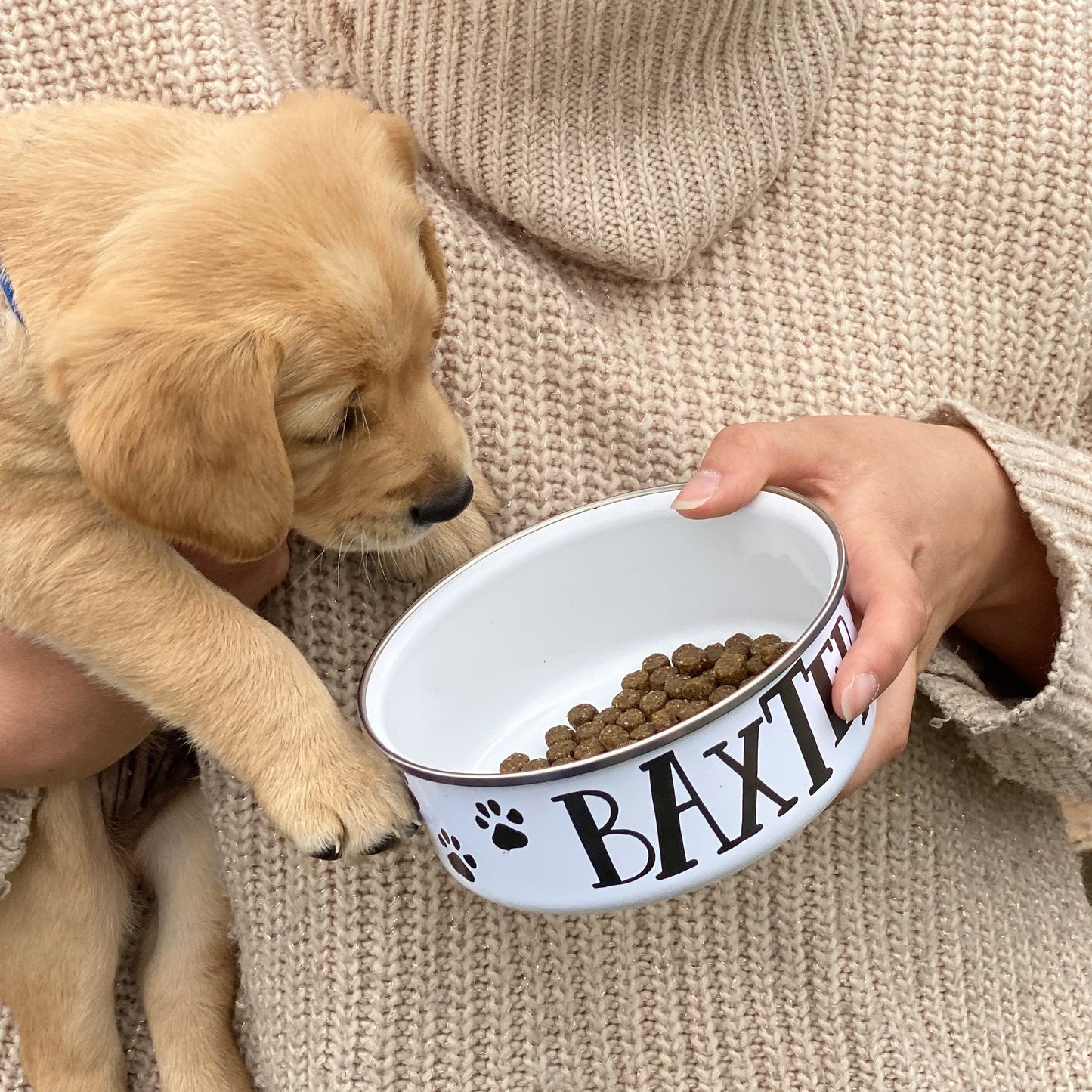 Personalised Paw Print Dog Bowl